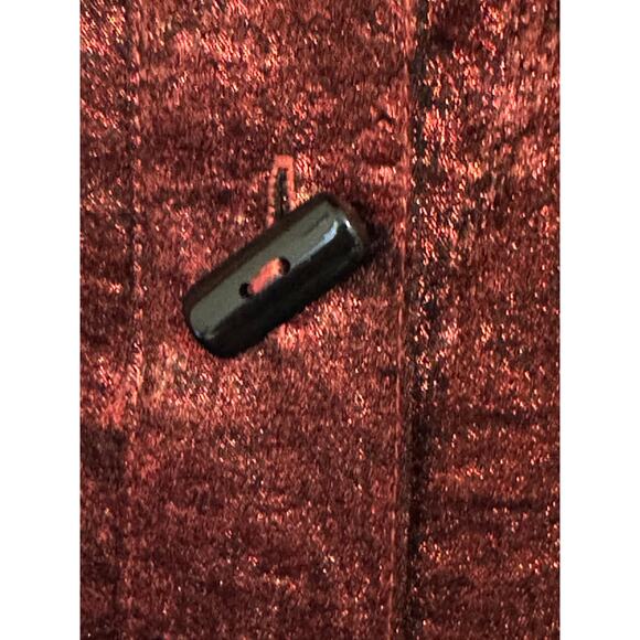 Ali Miles NWT red iridescent textured satin boutique tunic wired stand up collar - Picture 4 of 15